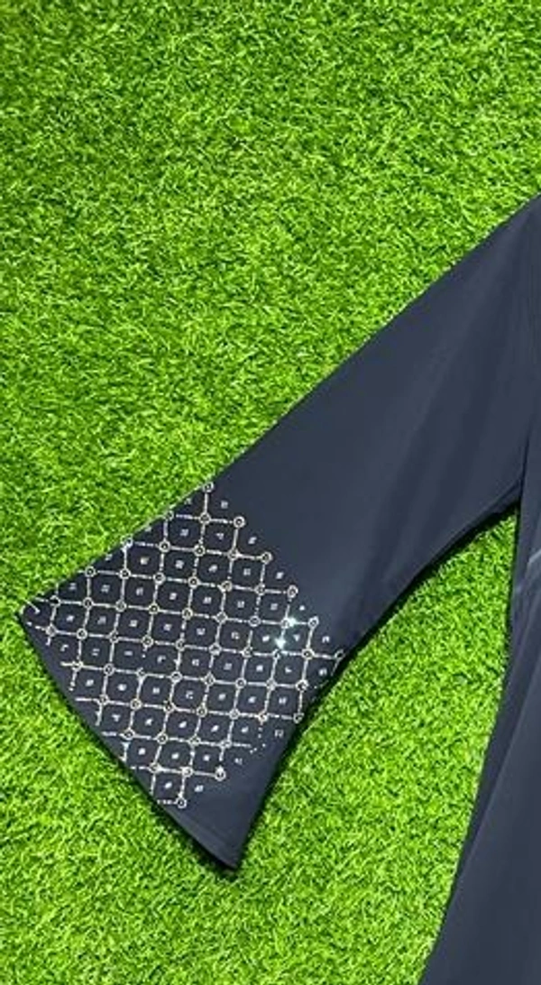 Humeira Abaya Front Open Grey Colour Coat Type Shirag Abaya in Al Nida Fabric - 54, Dark Grey, 300 gm