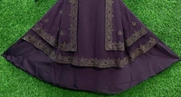 Humeira Abaya Purple Double Layer Shirag Coat Abaya/Burkha in Al Nida Fabric - 54, Purple, 300 gm