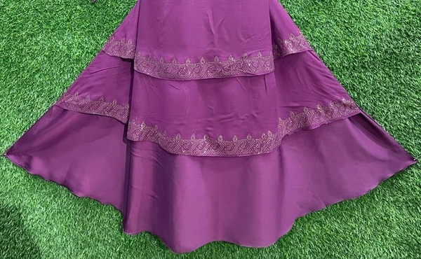 Humeira Abaya Double Layer Pink Colour Abaya Burkha in Al Nida Fabric - 54, Pink, 300 gm