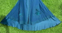 Humeira Abaya Firzoi Color Shirag Abaya With Sehnil Phool Style in Al Nida Fabric - 54, Firozi, 300 gm