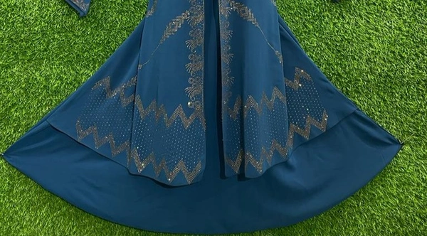 Humeira Abaya Full Bell Rama Green Colour Heavy Abaya in Al Nida Fabric - 54, Rama Green, 300 gm
