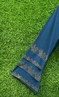 Humeira Abaya Full Bell Rama Green Colour Heavy Abaya in Al Nida Fabric - 54, Rama Green, 300 gm