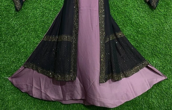 Humeira Abaya Dubai Style Stylish Pink Shirag Abaya in Al Nida Fabric - 54, Pink, 300 gm
