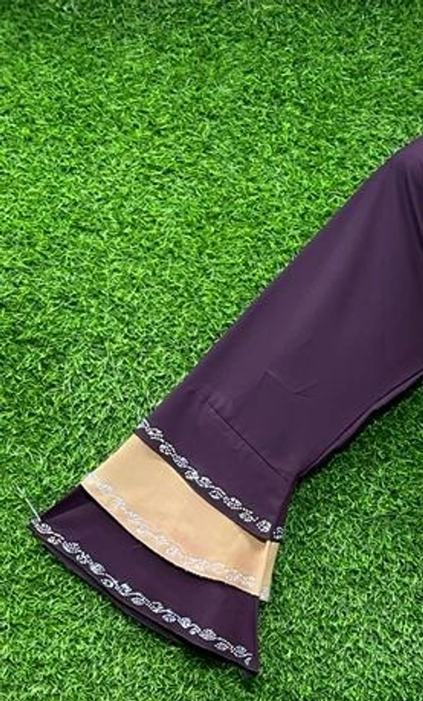 Humeira Abaya 6 BTN Big Buta Abaya in Al Firdous - 54, Purple, 300 gm