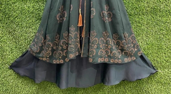 Humeira Abaya Haeavy Double Coat Abaya in Al Nida Fabric - 54, Green, 300 gm