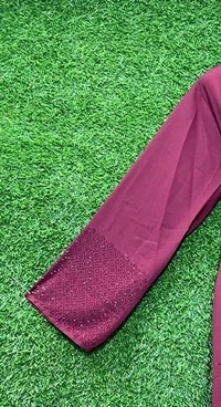 Humeira Abaya Front Open Simple Nug Burkha Abaya in Al Nida Fabric For School/College Girl - 54, Gajri, 300 gm