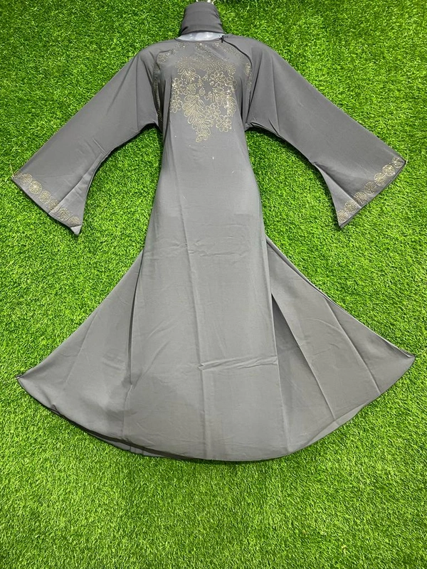 Humeira Abaya Simple Front Stone Work Buta in Al Nida Fabric - 54, Skin Colour, 300 gm