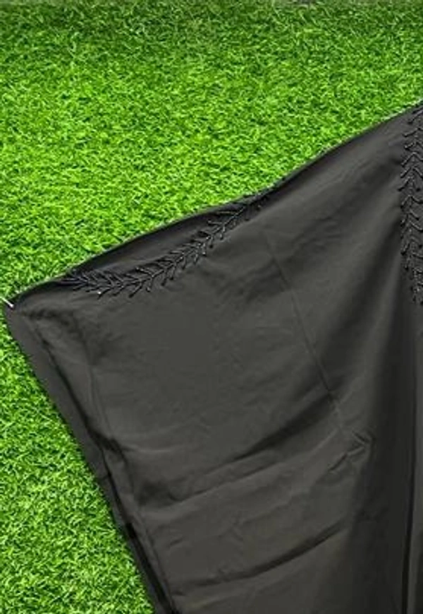 Humeira Abaya Dubai Style Chain Hand Work Farasha in Al Nida Fabric - 54, Black, 300 gm