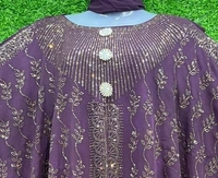 Humeira Abaya Dubai Style Heavy Bell Double Layer Farasha in Al Nida Fabric - 54, Pink, 300 gm