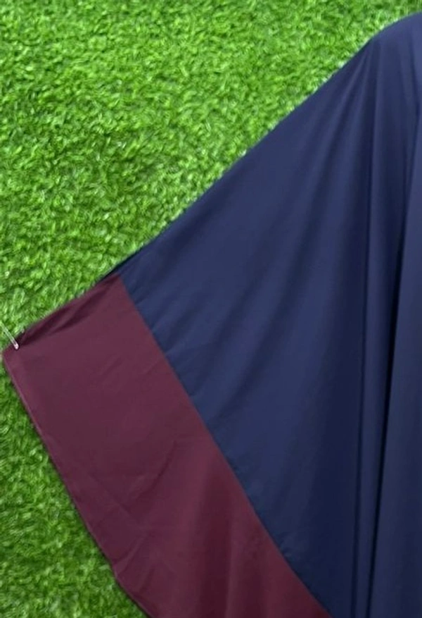 Humeira Abaya Dubai Style Simple Two Colour Farasha in Al Firdous Fabric - 54, Blue, 300 gm