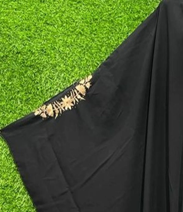 Humeira Abaya Dubai Style Black Colour Abaya - 54, Black, 300 gm