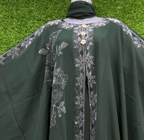 Humeira Abaya Indian Traditional Side Buta Green Colour Farasha in Al Nida Fabric - 54, Green, 300 gm
