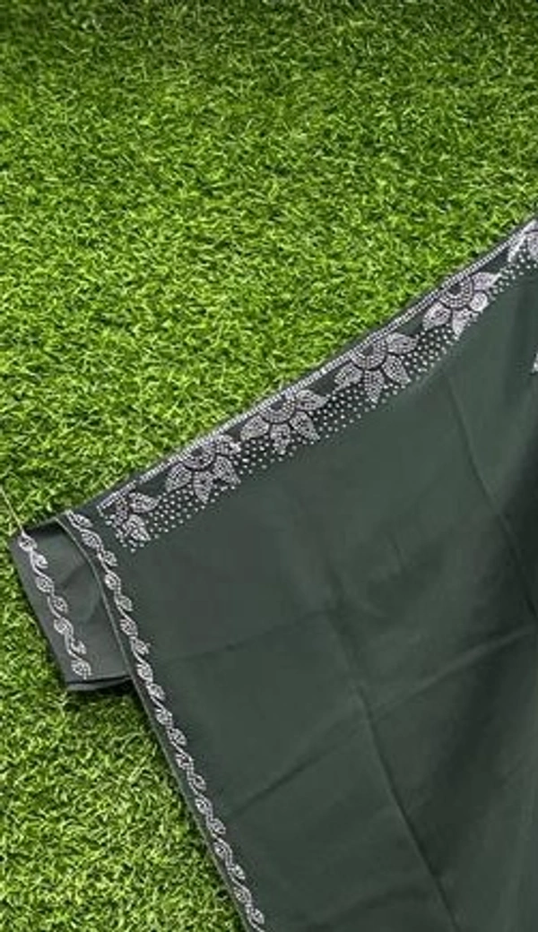 Humeira Abaya Indian Traditional Side Buta Green Colour Farasha in Al Nida Fabric - 54, Green, 300 gm