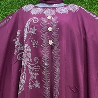 Humeira Abaya Dubai Style Side Buta Farasha MS - 54, Pink, 300 gm