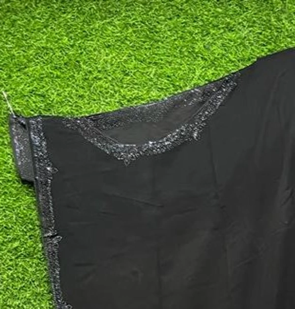Humeira Abaya Cut Sleeves Farasha in Black Colour Stone & Fabric - 54, Black, 300 gm