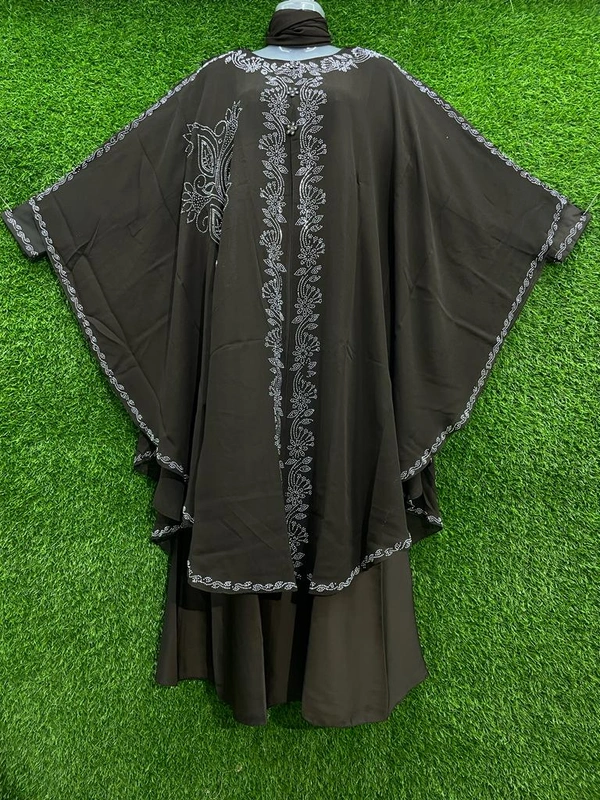Humeira Abaya Laher Bell Dubai Style Farasha in Al Nida Fabric - 54, Kahi, 300 gm