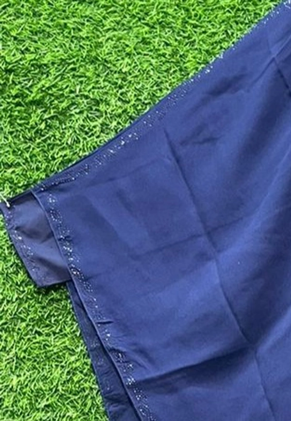 Humeira Abaya Side Buta Star Bell Farasha in Al Nida Fabric - 54, Blue, 300 gm