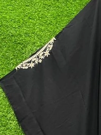 Humeira Abaya V Embroidery Style Black Colour Abaya in Al Firdous - 54, Black, 300 gm