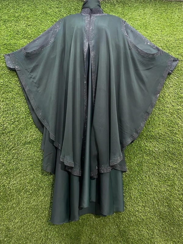 Humeira Abaya cut Sleeves Farasha (Green) - 44, Green, 54
