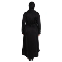 Humeira Abaya Dubai Style Crystal Embroidery Burkha With Pearl & Stone Work With Dupatta & NosePiece - 54, Black, 300 gms