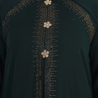 Humeira Abaya Kranti Mehdi Colour Shirag Abaya in Al Nida Fabric with Dupatta & NosePiece - 54, MEHDI, 300 gms