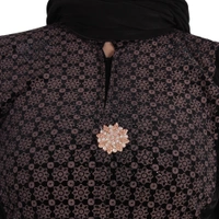 Humeira Abaya Dubai Style Koriya Kali Abaya in Crystal Fabric with Dupatta & NosePiece - 54, Black, 300 gms