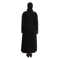 Humeira Abaya Dubai Style Koriya Kali Abaya in Crystal Fabric with Dupatta & NosePiece - 54, Black, 300 gms