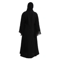 Humeira Abaya Dubai Style Brand New Side Pocket Long Sleeves Simple Abaya for Girls in Al Nida Fabric - 54, Black, 300 gms