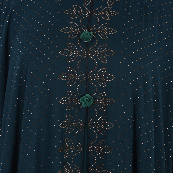 Humeira Abaya Dubai Style 3 Layer Farasha in Al Nida Fabric Specially Made For Bride - 54, Turquoise, 300 gms
