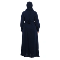 Humeira Abaya Dubai Style Front Double Side Embroidery Work Beautiful Abaya in Al Firdous Fabric - 54, Blue, 300 gms