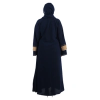 Humeira Abaya Gulab Embroidery Abaya in Al Firdous Fabric Indian Traditional Style With Dupatta & NosePiece - 54, Blue, 300 gms