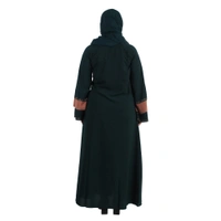 Humeira Abaya Dubai Style 6 BTN Stone Work Buta Abaya/Burkha in Al Nida Fabric - 54, Turquoise, 300 gms