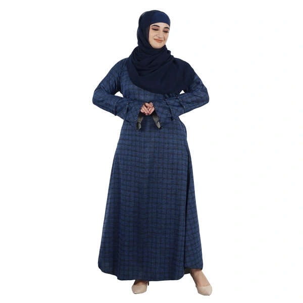 Humeira Abaya Dubai Style Beautiful Simple Abaya in Check Style Print Without Dupatta & NosePiece