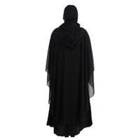 Humeira Abaya Dubai Style Simple Pearl (Moti) Farasha in Al Nida Fabric With Self Atteched Dupatta - 54, Black, 300 gms