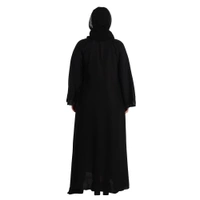 Humeira Abaya Dubai Style Simple Buta Burkha in Al Nida Fabric WIth Stone Work - 54, Black, 300 gms