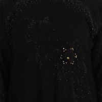 Humeira Abaya Dubai Style 3 Layer Pearl Firodous Fabric Abaya Specially Made For Bride - 54, Black, 300 gms