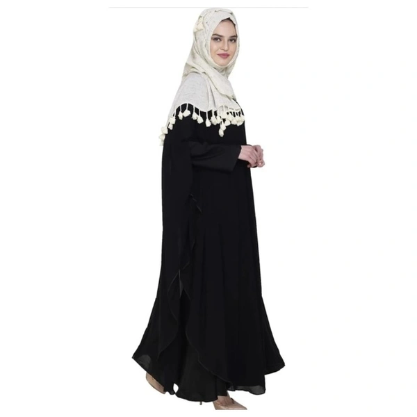 Humeira Abaya Simple Dubai Style Farasha in Al Nida Fabric Black Colour - 54, Black, 56, 44, 300