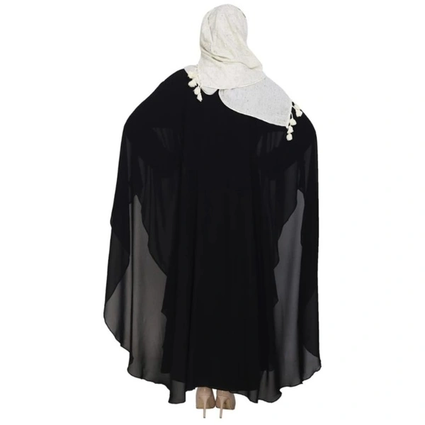 Humeira Abaya Simple Dubai Style Farasha in Al Nida Fabric Black Colour - 54, Black, 56, 44, 300