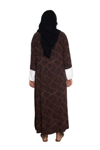 Humeira Abaya Dubai Style Embroidery Abaya Burkha in Premium Crush Fabric Front Open Crush Coffee Colour - 54, Coffee, 300 gms