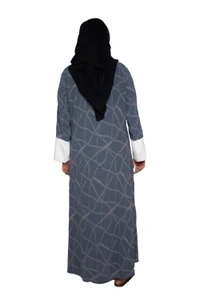 Humeira Abaya Dubai Style Embroidery Abaya Burkha in Premium Crush Fabric Front Open Crush Grey Colour - 54, Grey, 300 gms