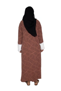 Humeira Abaya Dubai Style Embroidery Abaya Burkha in Premium Crush Fabric Front Open Crush Skin Colour - 54, Skin, 300 gms