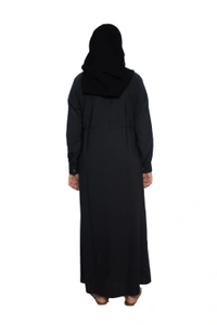 Humeira Abaya Dubai Style Simple Abaya Burkha in Al Nida Fabric Squar Pipen Grey - 54, Grey, 300 gms