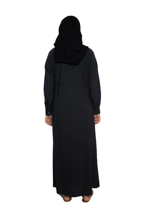 Humeira Abaya Dubai Style Simple Abaya Burkha in Al Nida Fabric Squar Pipen Grey - 54, Grey, 300 gms