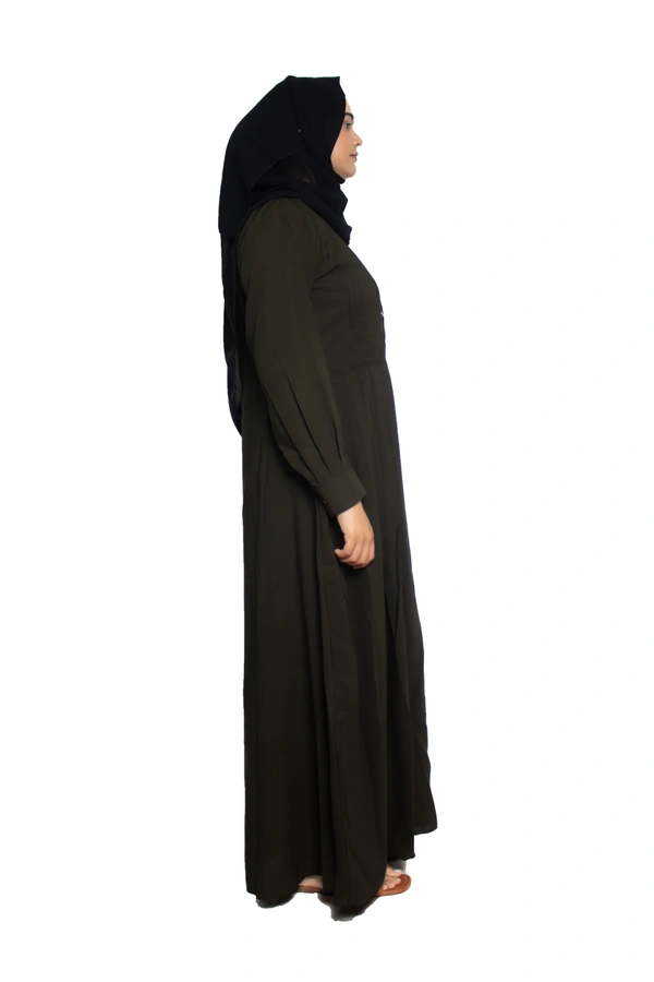 Humeira Abaya Dubai Style Simple Abaya Burkha in Al Nida Fabric Simple Frill Black - 54, Black, 300 gms