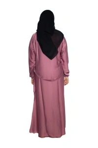 Humeira Abaya Dubai Style Simple Abaya Burkha in Al Nida Fabric Belt N Pink Pink - 54, Pink, 300 gms