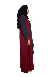 Humeira Abaya Dubai Style Simple Abaya Burkha in Firdous Fabric Saree Frill Red, Blue - 54, Blue, 300 gms