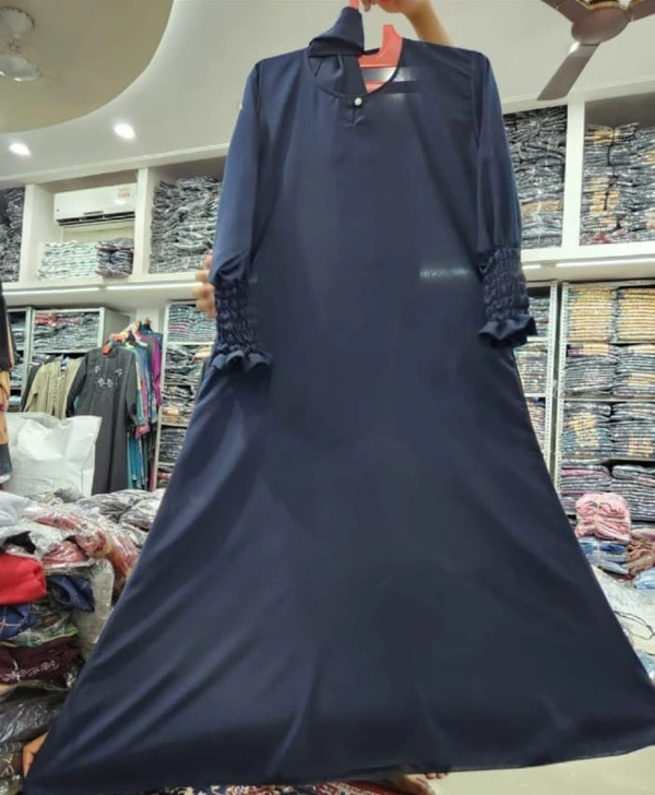 Humeira Abaya Dubai Style Simple Abaya Burkha in Firdous Fabric HA18DP BLUE - 54, BLUE, 300 Grams