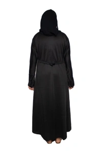 Humeira Abaya Dubai Style Simple Abaya Burkha in Garm Fabric Garm Black Black - 54