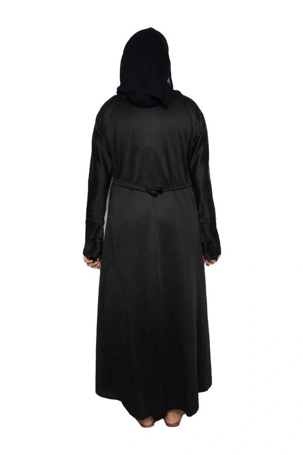 Humeira Abaya Dubai Style Simple Abaya Burkha in Garm Fabric Garm Black Black - 54