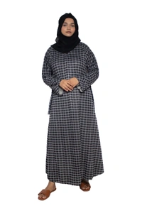 Humeira Abaya Dubai Style Simple Abaya Burkha in Garm Fabric Garm Grey Grey - 54